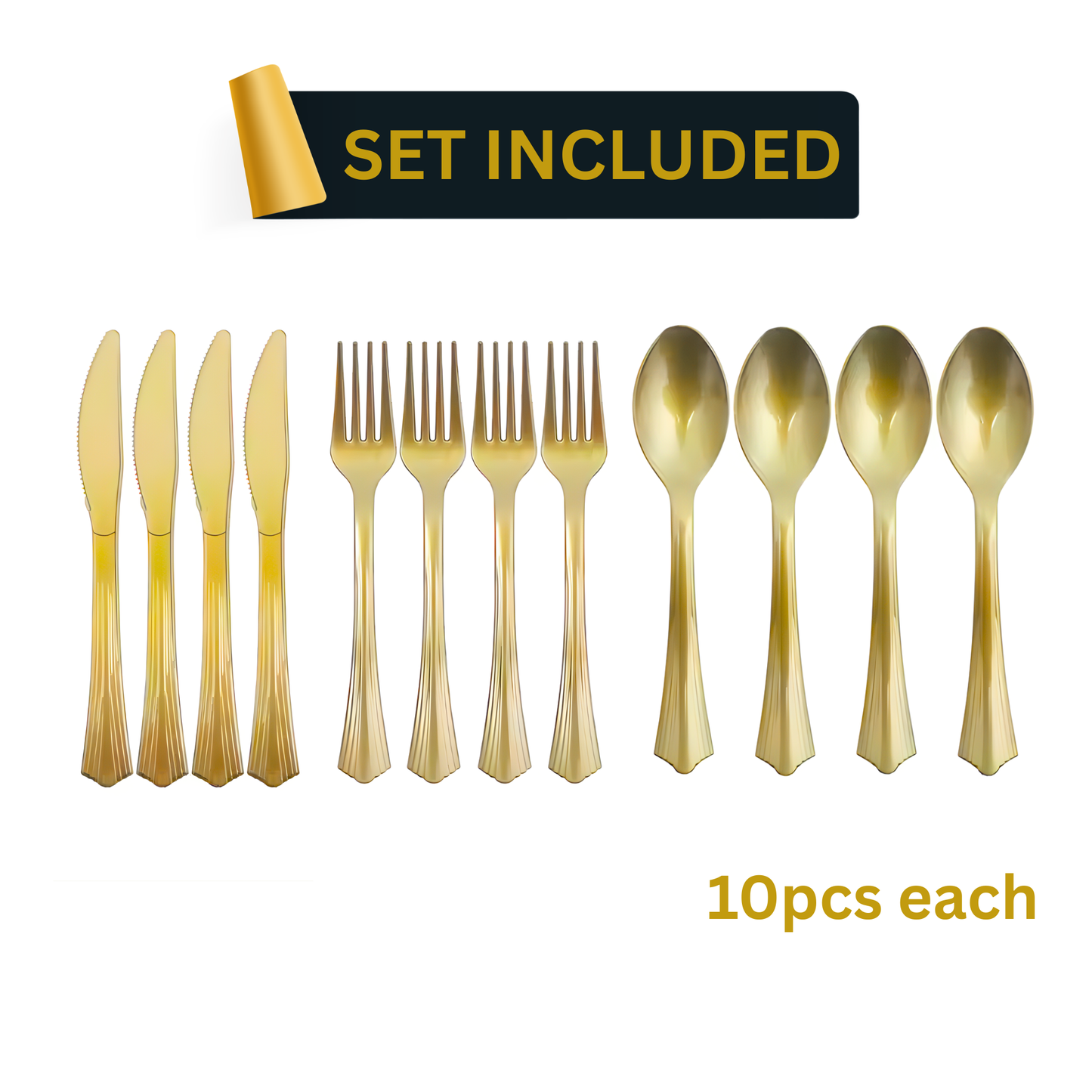 Blue & Gold Party Supplies Set 92PCS for 10 Guests | Elegant Disposable Decor by LamaMoon
