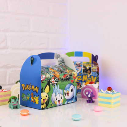 Anime Inspired Pokémon Goodie Box – Size 6.3"x3.7"x3.7" Kids Party Favor Bags