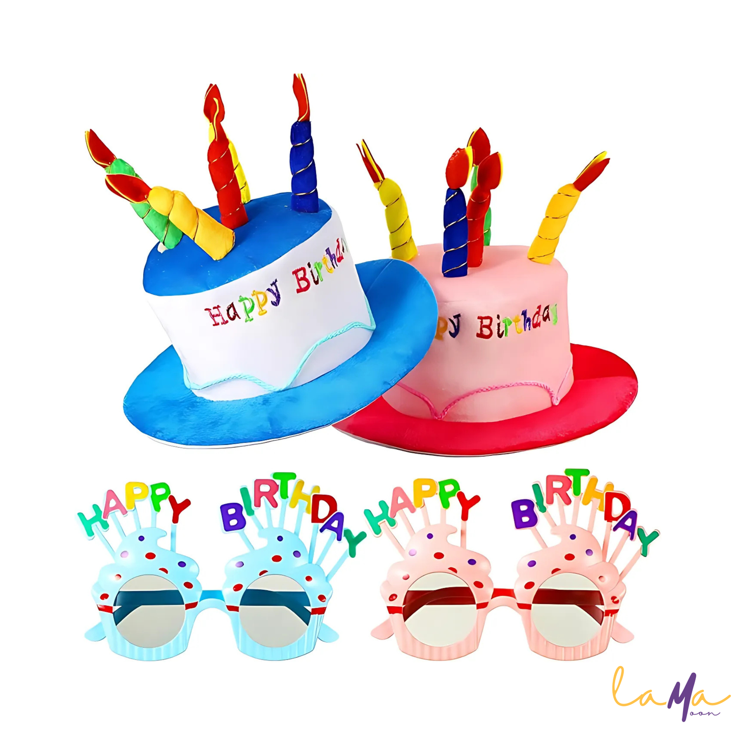 Plush Birthday Cake Hat with Sunglasses: Funny Party Hats