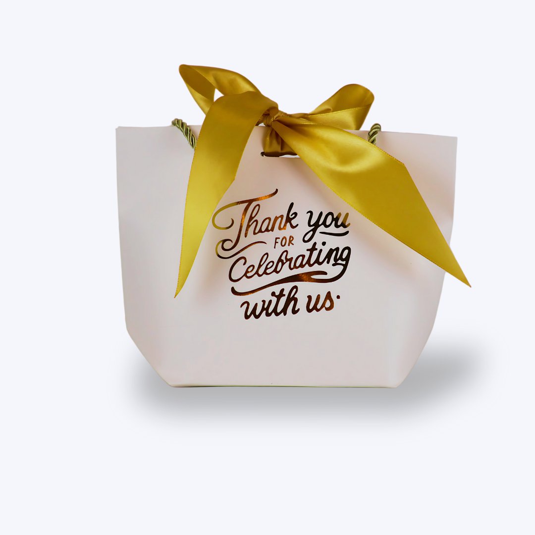 Elegant Thank You Favor Bag with Gold Script