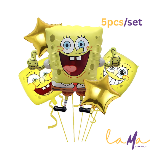 Sponge Bob Foil Balloon Set - 5pcs: Party Decorations