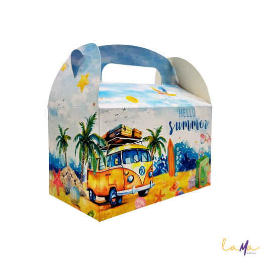 Summer Party Favor Boxes: Retro Van, Beach Theme - LamaMoon®