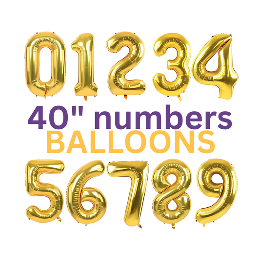 40" Gold Number Balloons – Large Helium Foil Balloons for Birthday & Anniversary Party Decorations