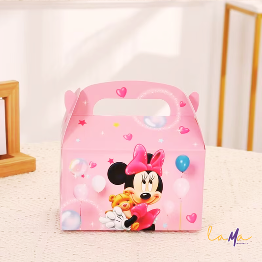 Pink Minnie Mouse Party Favor Boxes: Birthday Goodie Boxes (6.2"x3.5"x3.8")