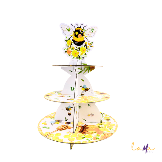 Bumble Bee 3-Tier Cupcake Stand for Baby Shower & Birthday Parties