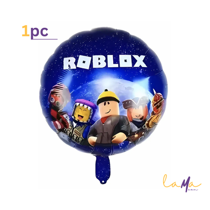 Roblox Birthday Balloon 18" – Double Sided with Ribbon & Easy Inflate