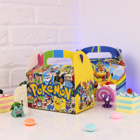 Anime Inspired Pokémon Goodie Box – Size 6.3"x3.7"x3.7" Kids Party Favor Bags