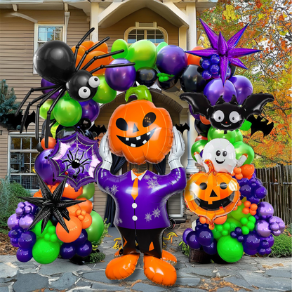 Halloween Pumpkin Head Foil Balloon – Giant 48" 3D Party Decoration for Kids & Adults