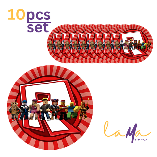 Roblox Party Tableware Set – 10-Count Paper Plates for Birthday Celebrations
