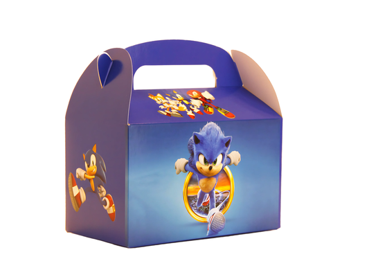 Blue Hedgehog Speedster Acetate Gable Box – Party Favor Container & Birthday Decoration