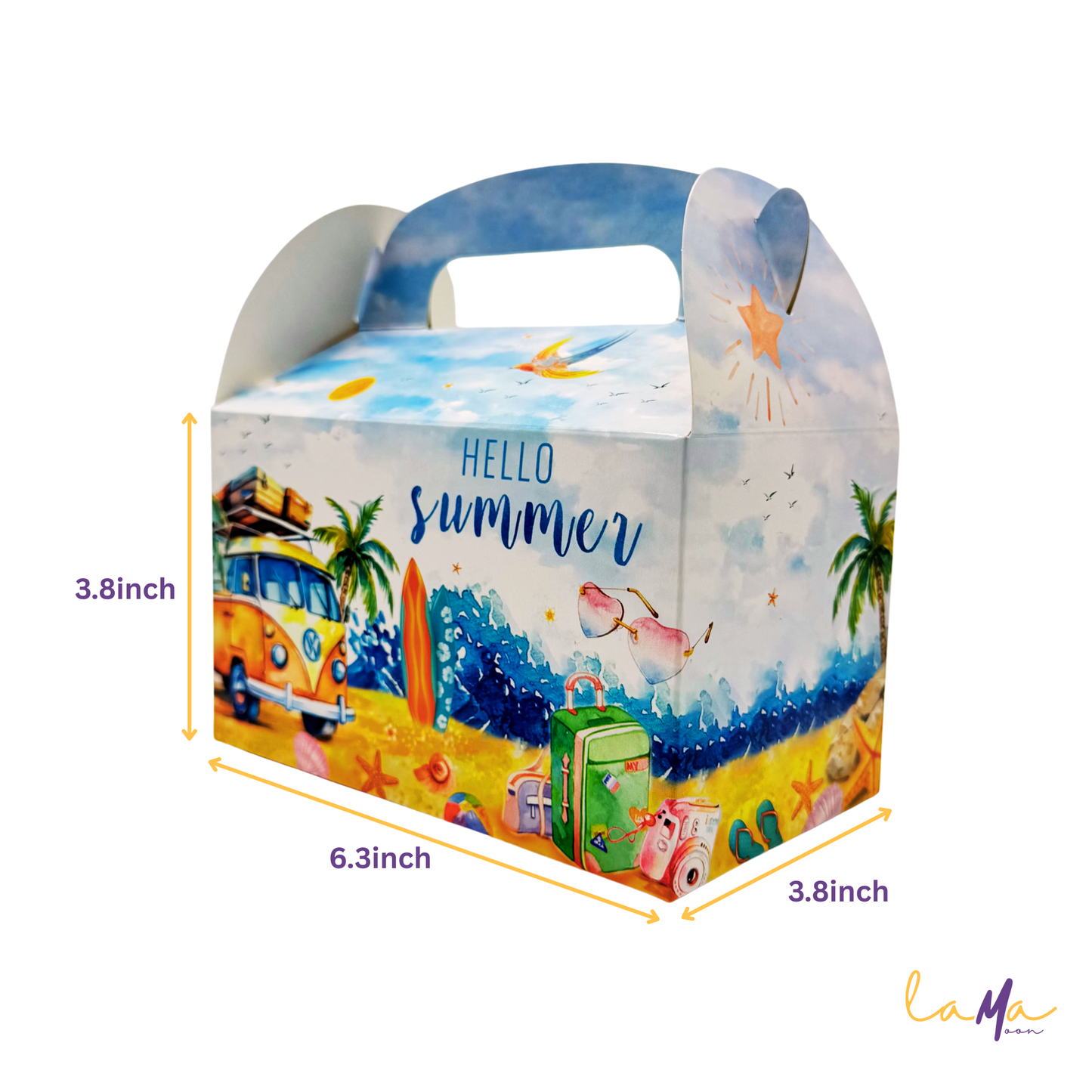 Summer Party Favor Boxes: Retro Van, Beach Theme - LamaMoon®