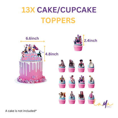 K-Pop Demon Hunters Birthday Party Decoration Set: Pink & Purple Theme