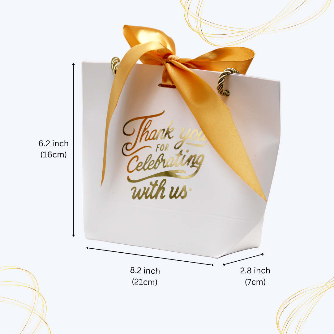 Elegant Thank You Favor Bag with Gold Script