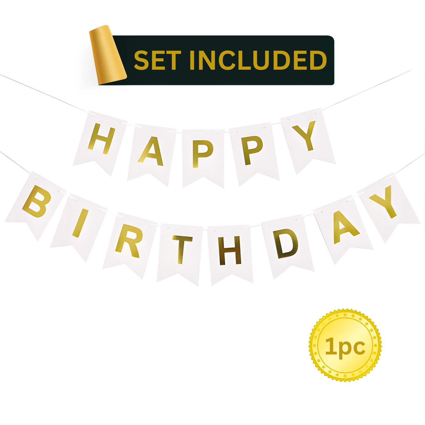 White & Gold Party Supplies 92PCS Set | Elegant Disposable Party Decor by LamaMoon