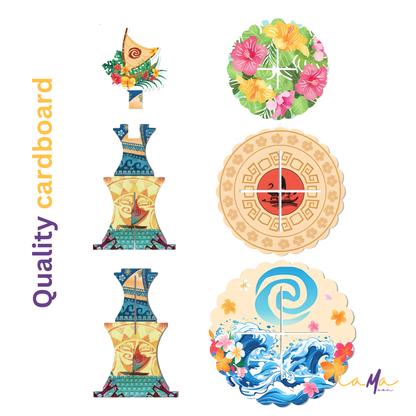 Wayfinder Adventure! 3-Tier Moana & Hawaii Theme Cupcake Stand for Tropical Parties