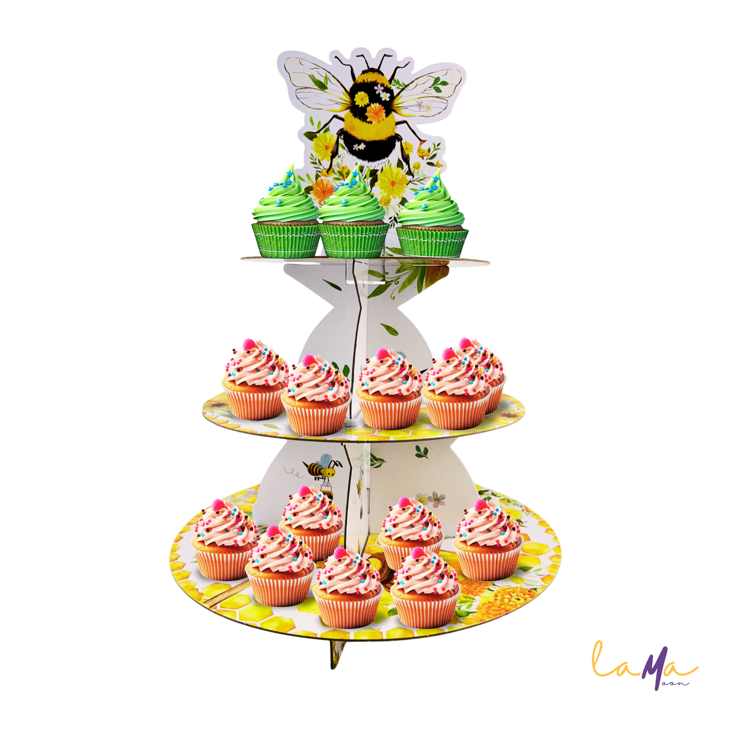 Bumble Bee 3-Tier Cupcake Stand for Baby Shower & Birthday Parties