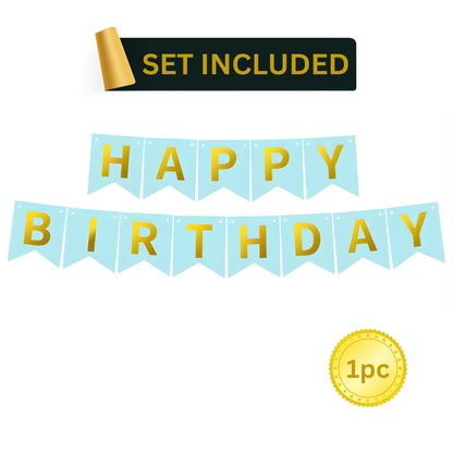 Blue & Gold Party Supplies Set 92PCS for 10 Guests | Elegant Disposable Decor by LamaMoon
