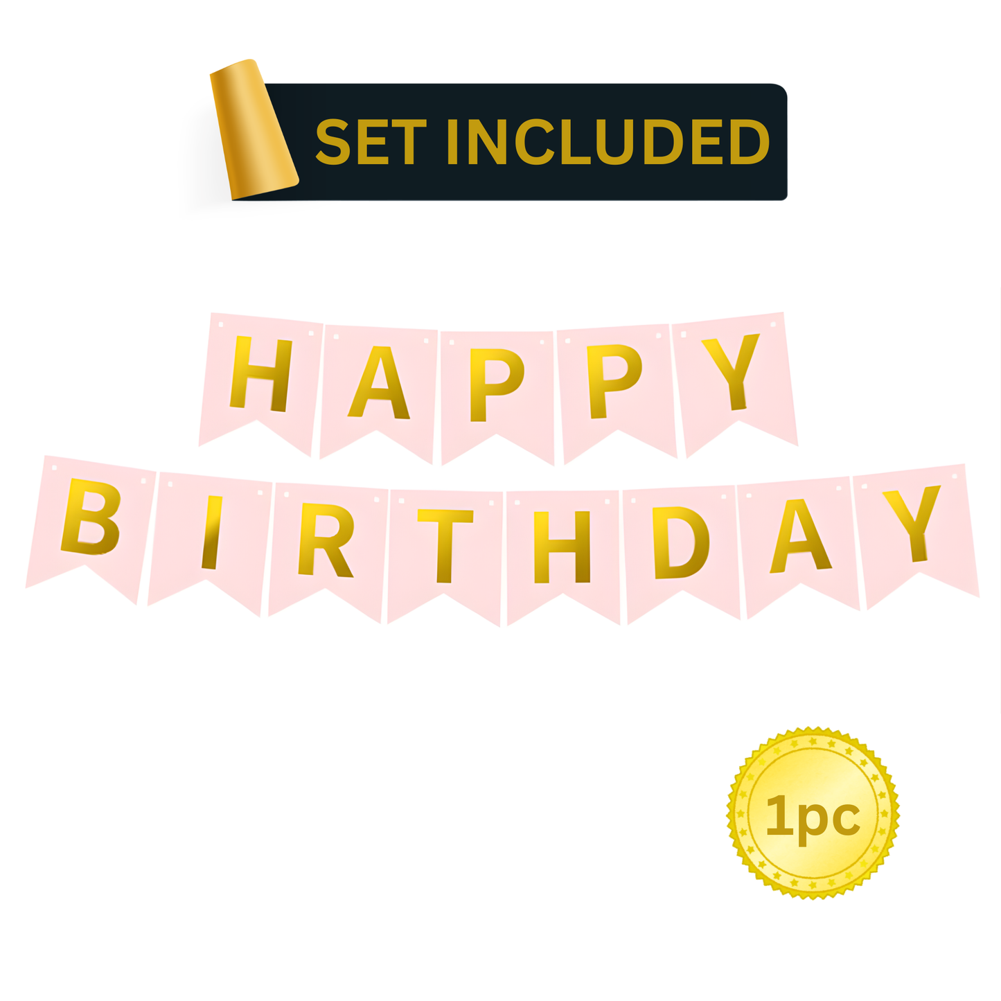 Pink & Gold Party Supplies Set 92PCS for 10 Guests | Disposable Birthday Decorations by LamaMoon