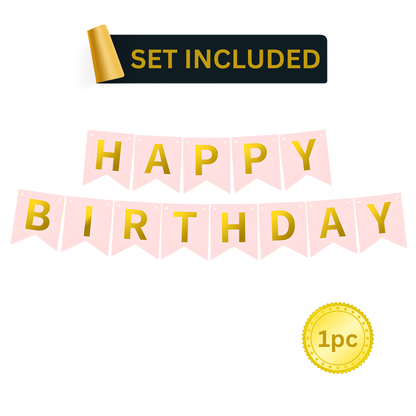 Pink & Gold Party Supplies Set 92PCS for 10 Guests | Disposable Birthday Decorations by LamaMoon