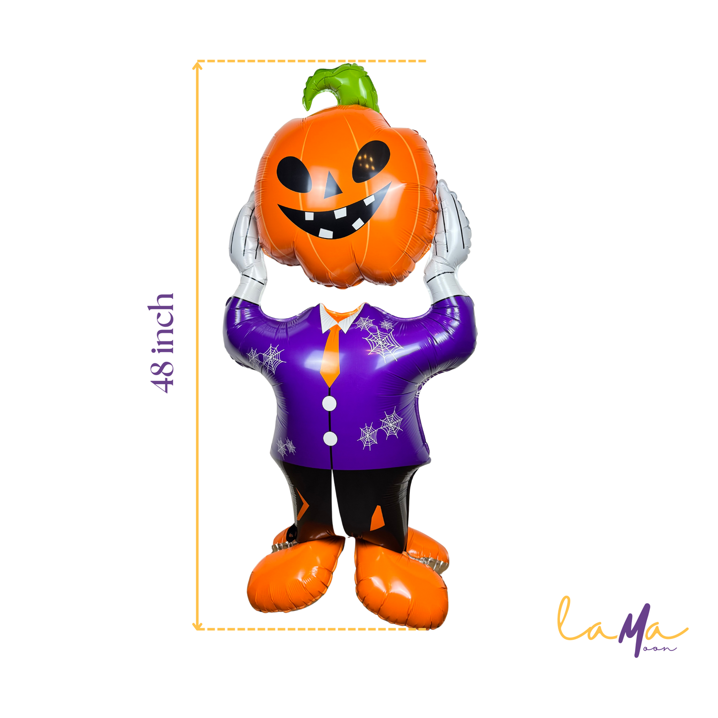 Halloween Pumpkin Head Foil Balloon – Giant 48" 3D Party Decoration for Kids & Adults
