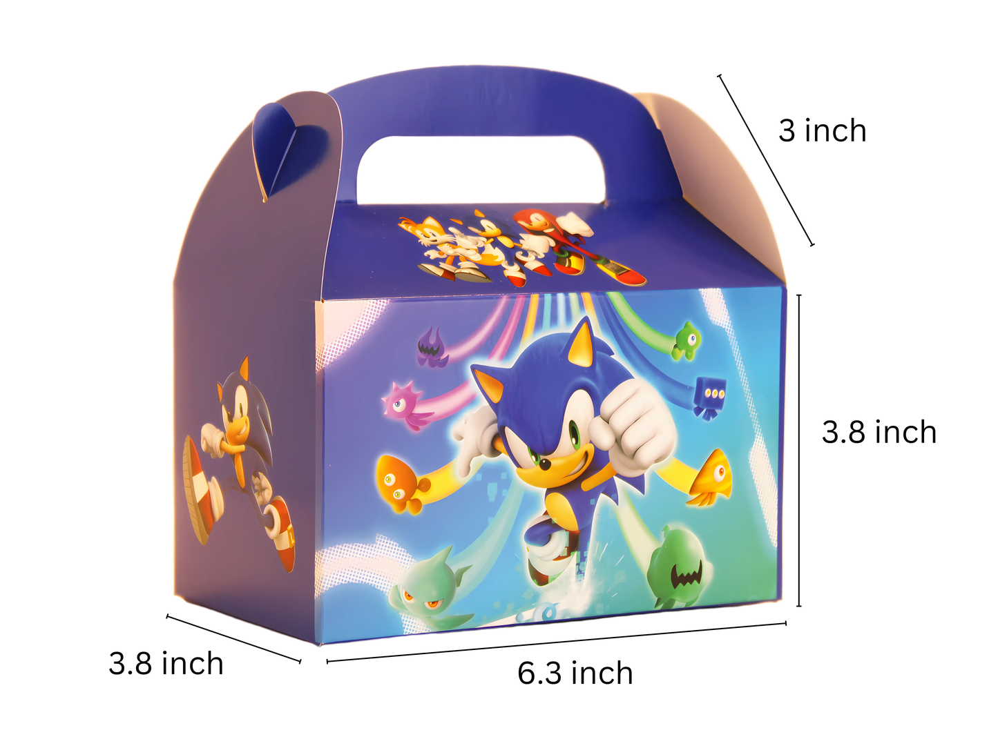 Blue Hedgehog Speedster Acetate Gable Box – Party Favor Container & Birthday Decoration