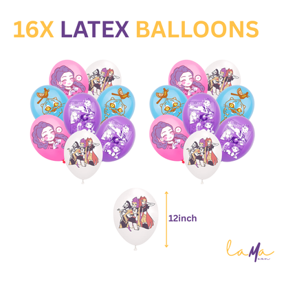 K-Pop Demon Hunters Birthday Party Decoration Set: Pink & Purple Theme