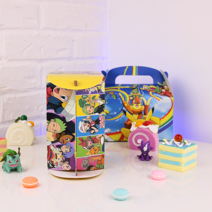 Anime Inspired Pokémon Goodie Box – Size 6.3"x3.7"x3.7" Kids Party Favor Bags
