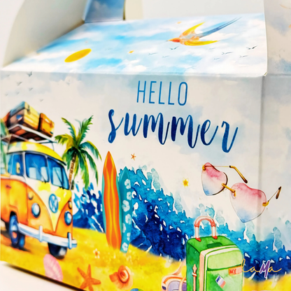 Summer Party Favor Boxes: Retro Van, Beach Theme - LamaMoon®
