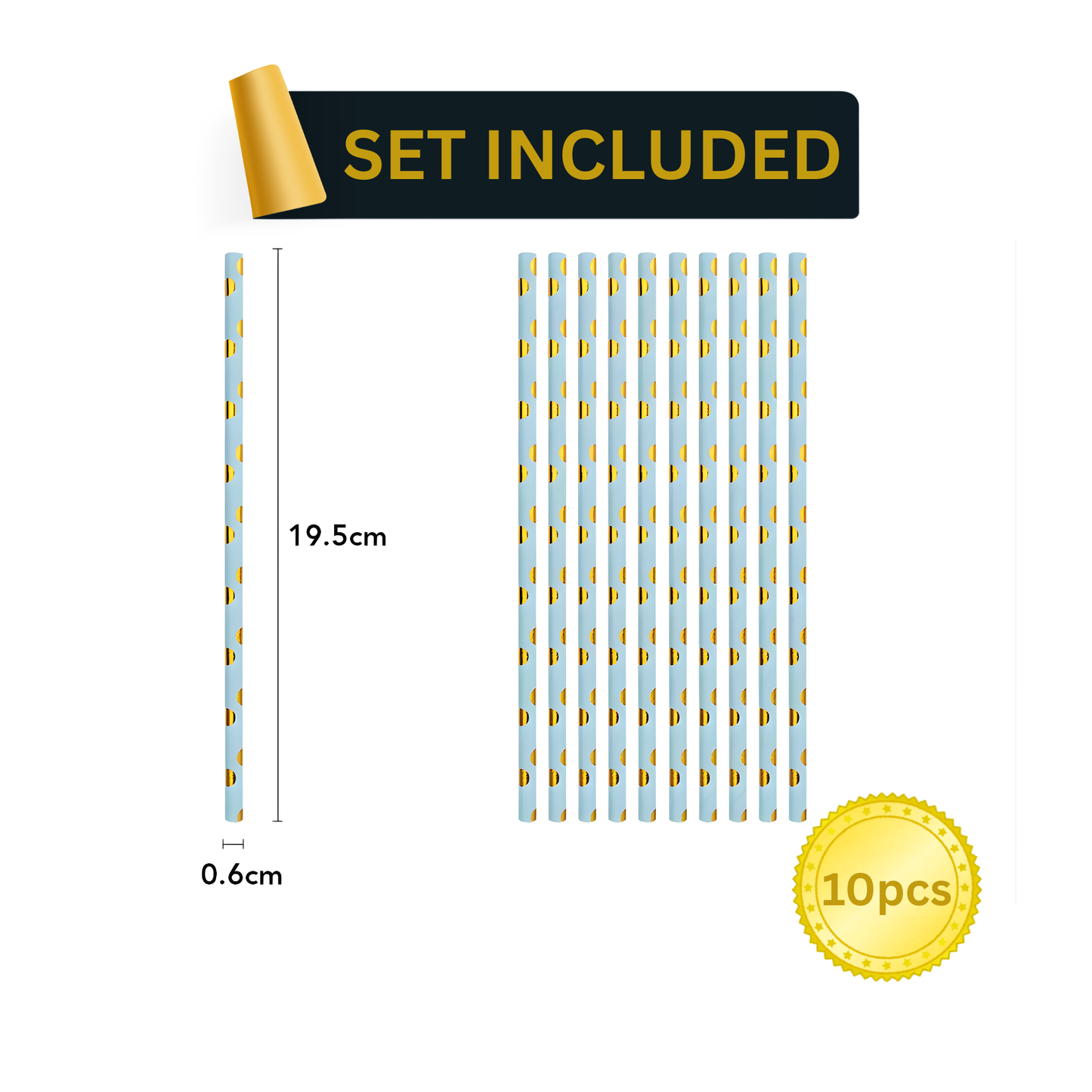 Blue & Gold Party Supplies Set 92PCS for 10 Guests | Elegant Disposable Decor by LamaMoon