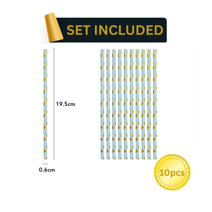 Blue & Gold Party Supplies Set 92PCS for 10 Guests | Elegant Disposable Decor by LamaMoon