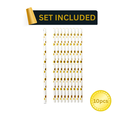 White & Gold Party Supplies 92PCS Set | Elegant Disposable Party Decor by LamaMoon