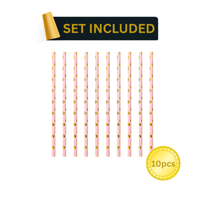 Pink & Gold Party Supplies Set 92PCS for 10 Guests | Disposable Birthday Decorations by LamaMoon