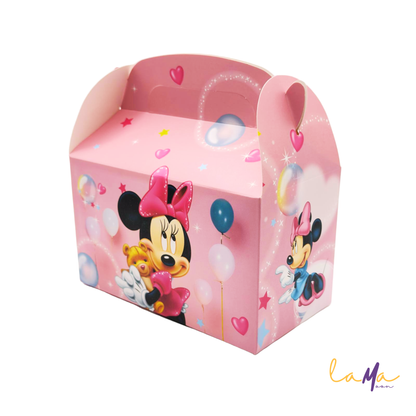 Pink Minnie Mouse Party Favor Boxes: Birthday Goodie Boxes (6.2"x3.5"x3.8")