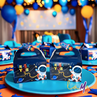 Astronaut & Rocket Party Favor Boxes: Space-Themed Goodie Bags