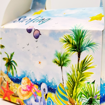 Summer Party Favor Boxes: Retro Van, Beach Theme - LamaMoon®