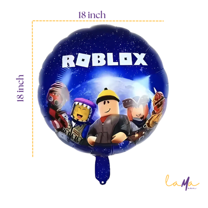 Roblox Birthday Balloon 18" – Double Sided with Ribbon & Easy Inflate