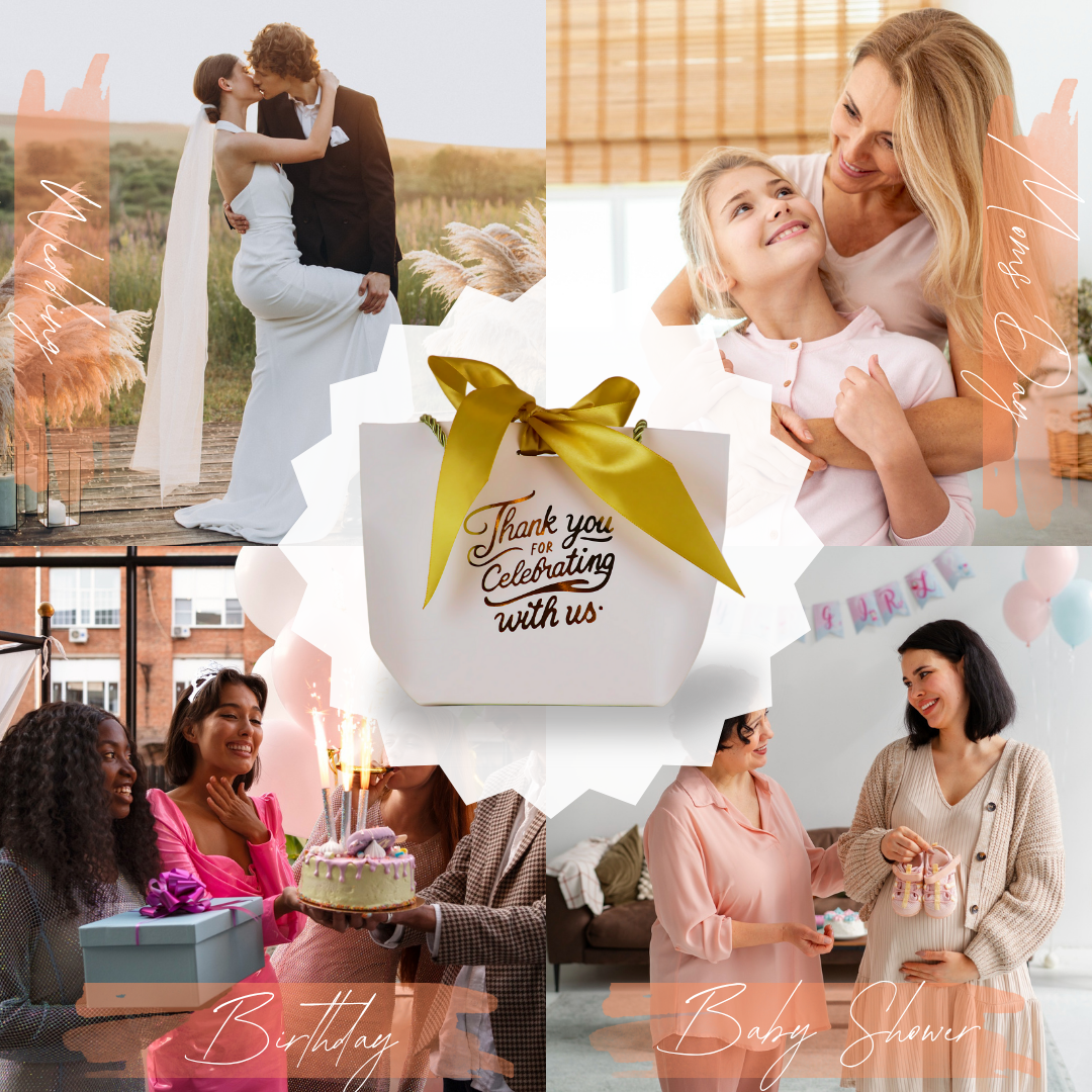 Elegant Thank You Favor Bag with Gold Script