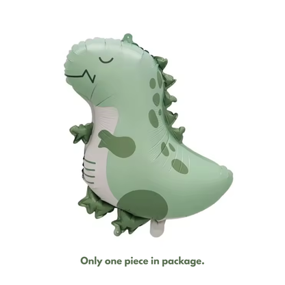22" Matte T-Rex Dinosaur Foil Balloon – Sage Green Party Decoration