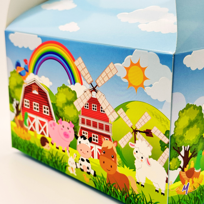 Farm Animal Party Favor Box: Barnyard Birthday Treat Bag