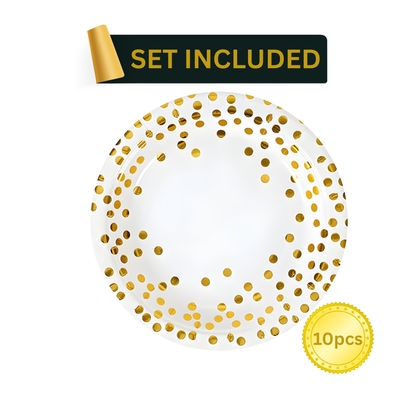 White & Gold Party Supplies 92PCS Set | Elegant Disposable Party Decor by LamaMoon
