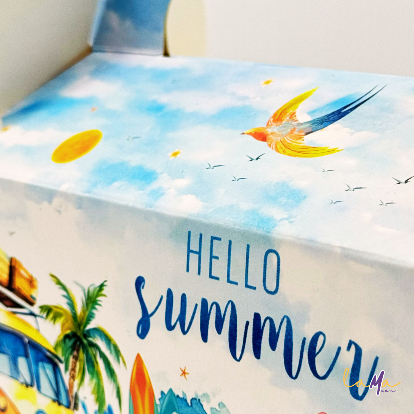 Summer Party Favor Boxes: Retro Van, Beach Theme - LamaMoon®