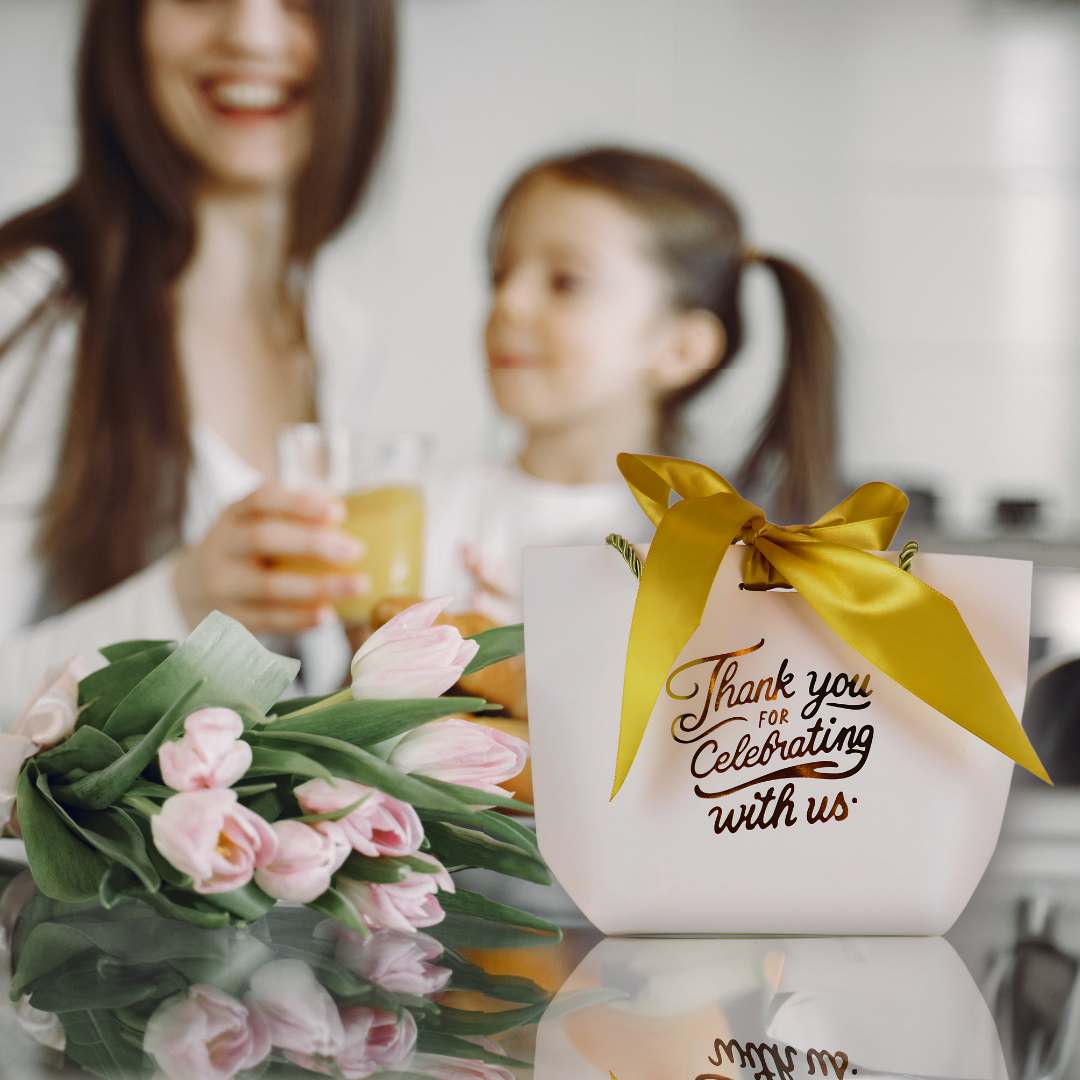 Elegant Thank You Favor Bag with Gold Script