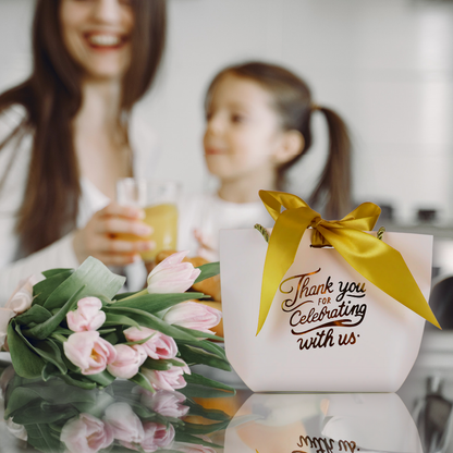 Elegant Thank You Favor Bag with Gold Script