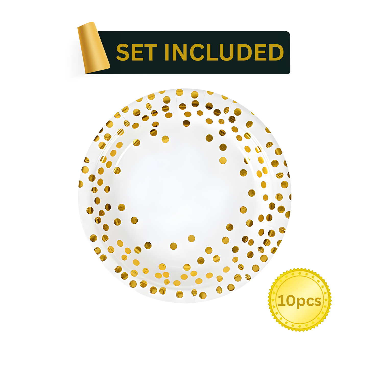 White & Gold Party Supplies 92PCS Set | Elegant Disposable Party Decor by LamaMoon