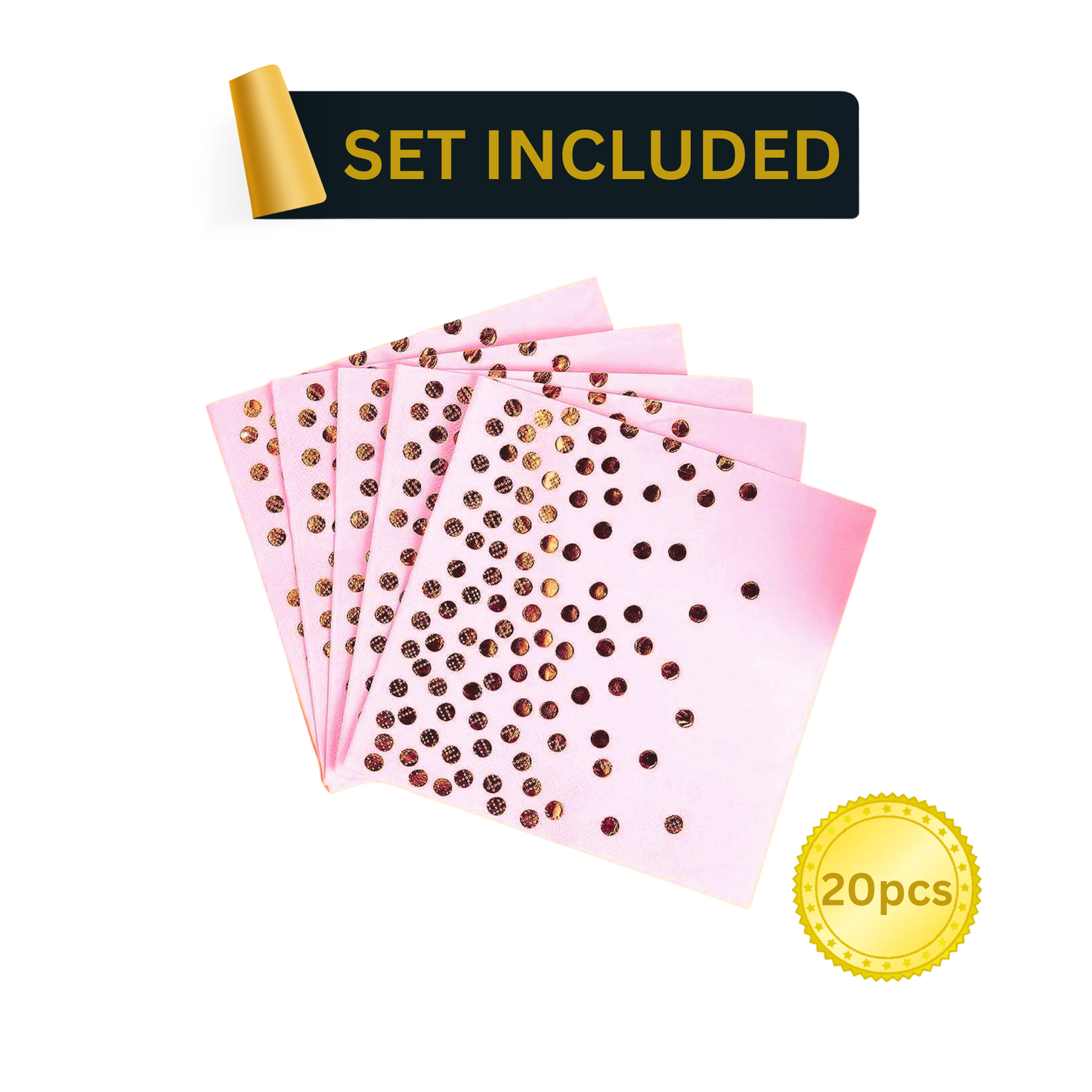 Pink & Gold Party Supplies Set 92PCS for 10 Guests | Disposable Birthday Decorations by LamaMoon