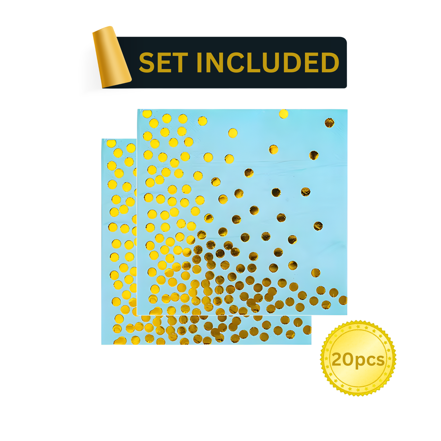 Blue & Gold Party Supplies Set 92PCS for 10 Guests | Elegant Disposable Decor by LamaMoon