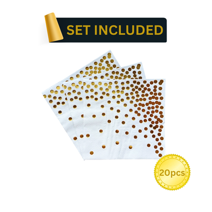 White & Gold Party Supplies 92PCS Set | Elegant Disposable Party Decor by LamaMoon