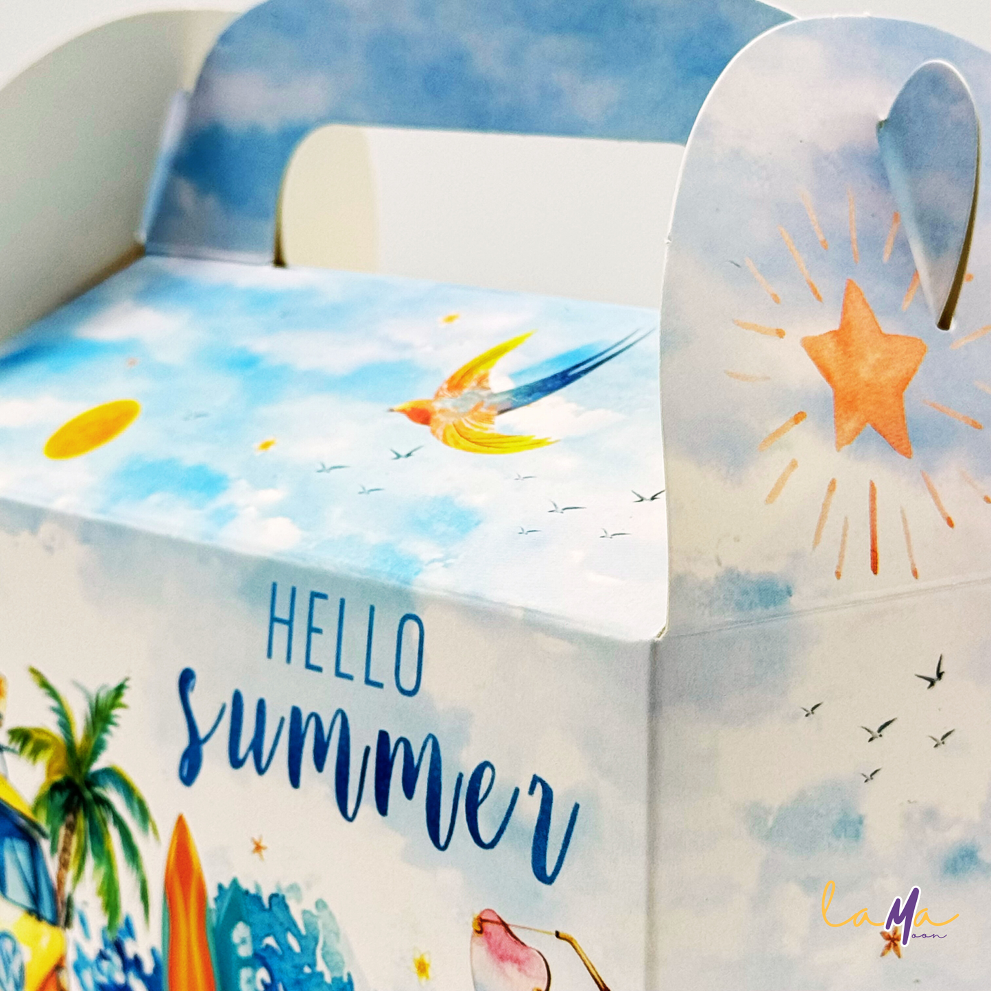 Summer Party Favor Boxes: Retro Van, Beach Theme - LamaMoon®