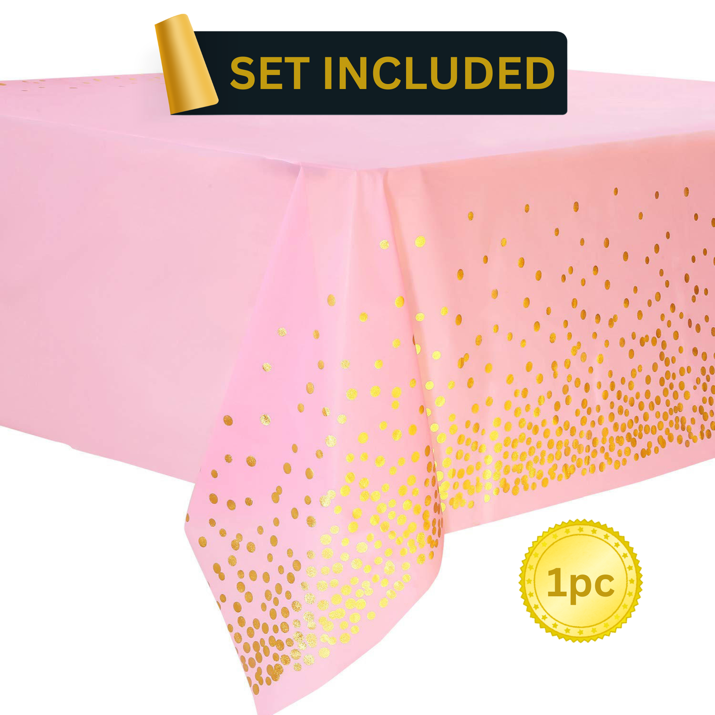 Pink & Gold Party Supplies Set 92PCS for 10 Guests | Disposable Birthday Decorations by LamaMoon