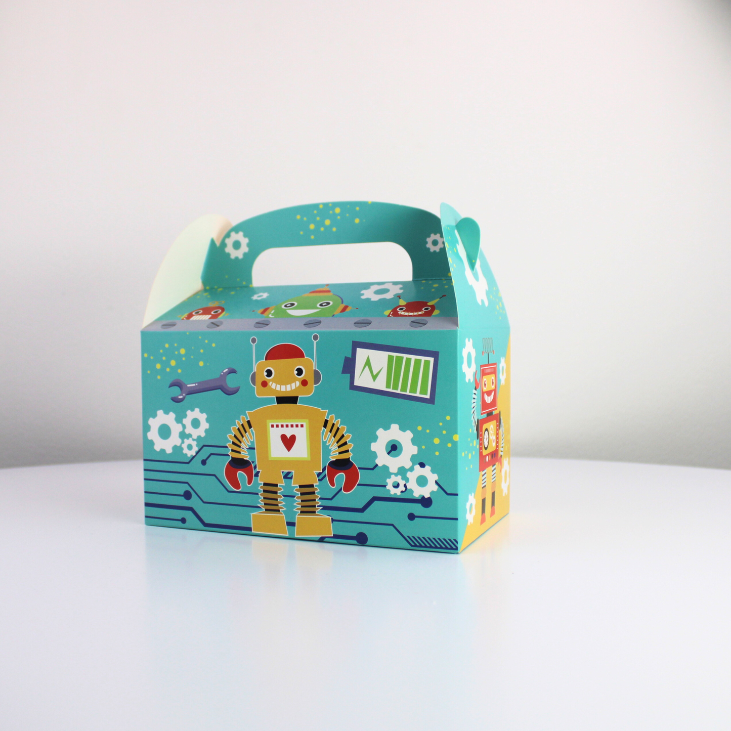 Robot Party Goodie Boxes - Adorable Kids Birthday Favor Boxes with Space Theme